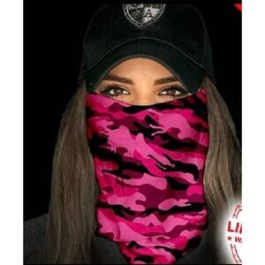 Pink military Camo Neck Gaiter Face mask
